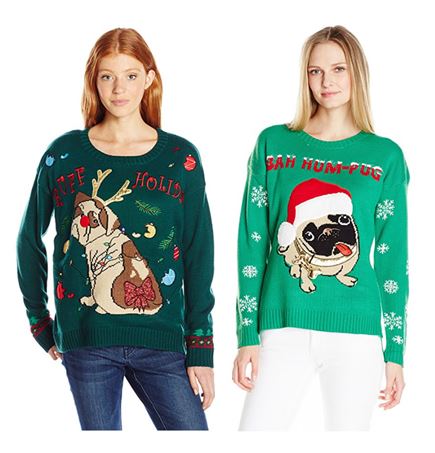 ugly christmas sweater with dogs on it